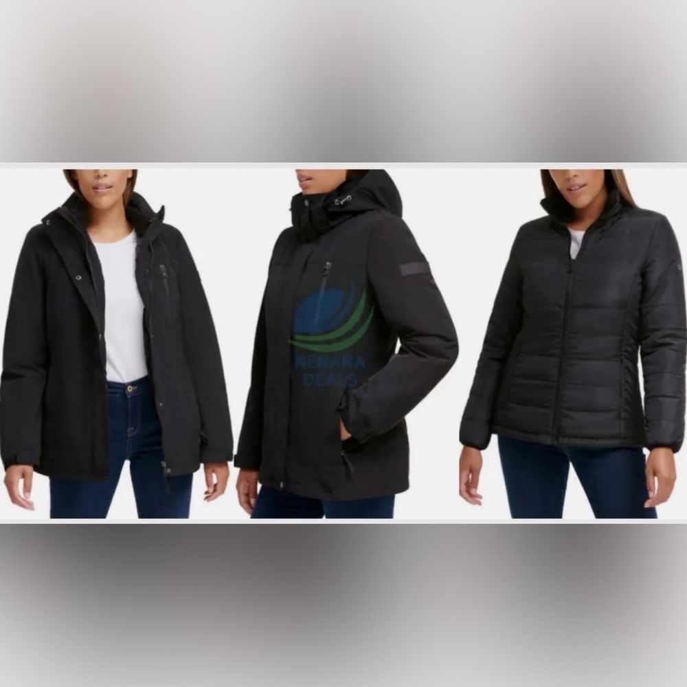 Calvin Klein Women’s 3-in-1 Systems Hooded Jacket (BLACK medium)NWT